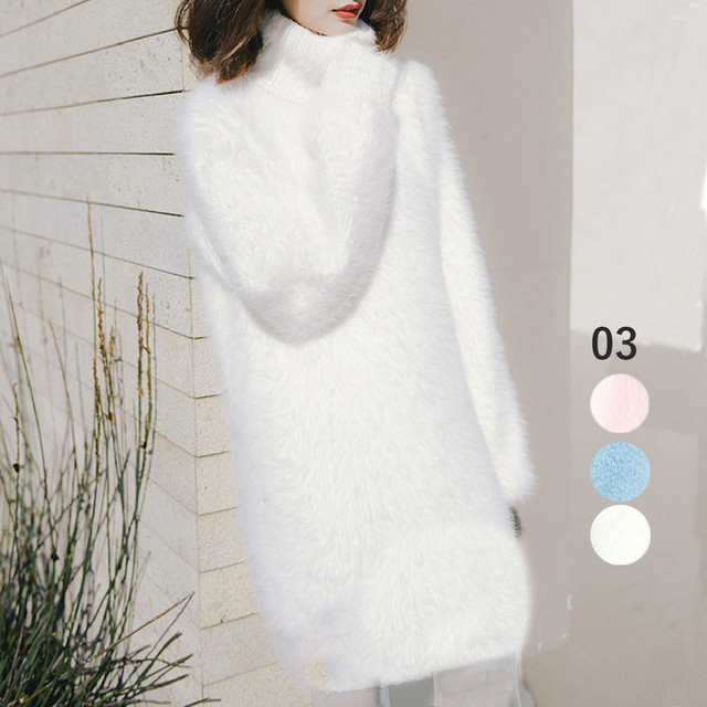 ミニワンピース ワンピ 春秋冬 プルオーバー 長袖 ワンピース ハイネック ニットワンピース 体型カバー チュニック ゆったり ネット通販 購入 激安 10代 代 30代 40代 秋 冬 Roprot ロプロット ファッション レディースアパレル販売