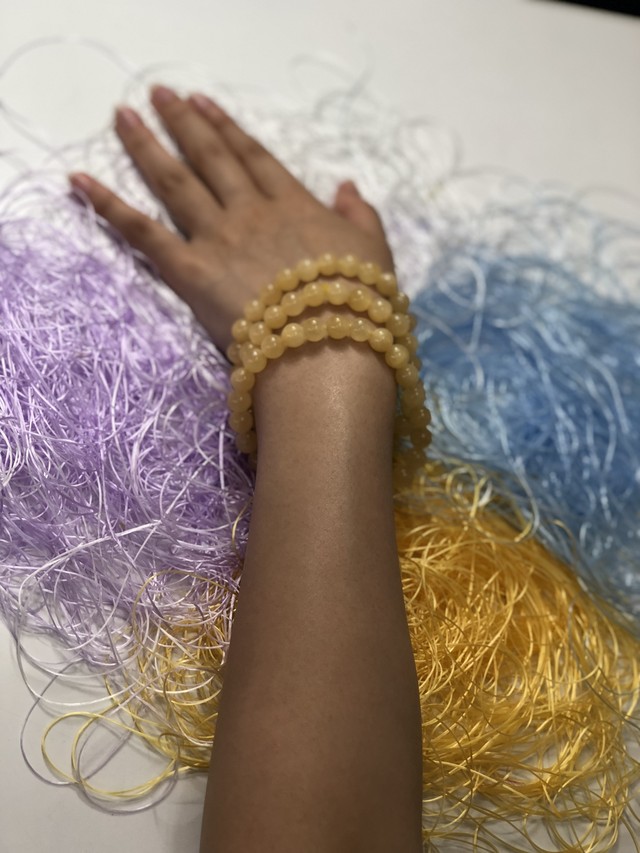 健康 イエロージェイド ポップな黄色がかわいい 累 天然石 ブレスレット 手作りキット パワーストーン Quartz Quartz クォーツクォーツ