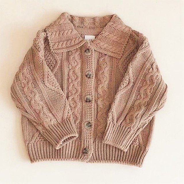 ジュニアサイズ ケーブル編みニットカーディガン 韓国子供服 Tentzakka Kids