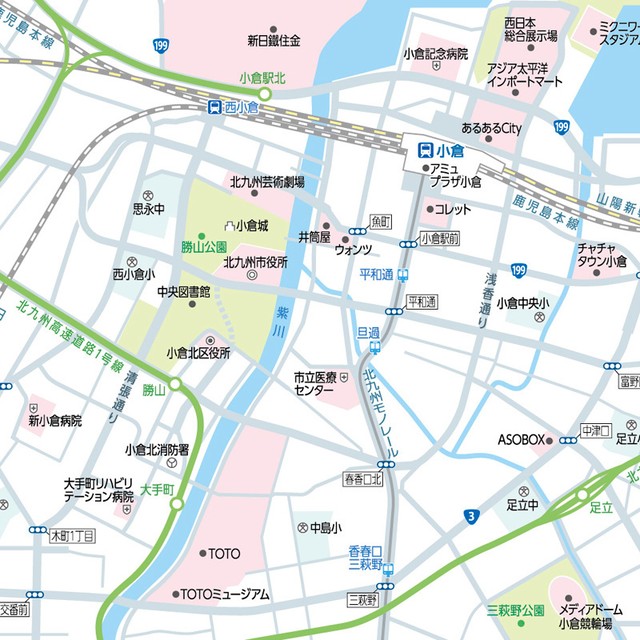 北九州市小倉駅周辺 フリーマップダウンロード