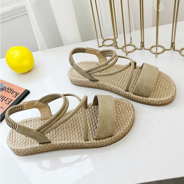 レースアップサンダル シンプル フラットサンダル フラットシューズ レディース サンダル 靴 シューズ ビーチサンダル 大きいサイズ ブラック 黒 ベージュ 海 お出かけ オープントゥ ローヒール 無地 Sea Sign Post