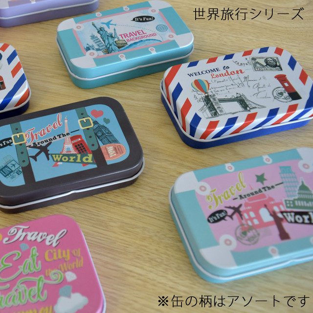 ブリキ缶コレクションbox 24缶セット 箱付き 旅するアジアの雑貨店