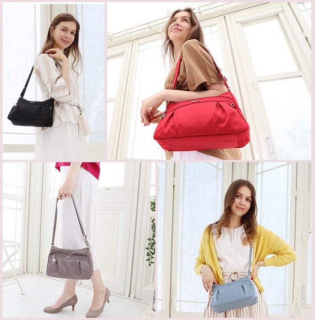 ショルダーバッグ レディース 斜めがけ 軽い 超軽量 海外旅行300g ナイロン s 127 スキミング防止機能付きで通勤 海外旅行に便利 ショルダーバッグ ポケット たくさん バッグ Archeselect