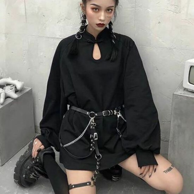 大人気 ボディーハーネス ゴシック ハート パンクチェーン付き ウエストベルト レッグハーネス 黒 ストラップ フェイクレザー 冬 トレンド インスタ ボンテージ ハーネスベルト レザー 黒 ボディー ハーネス ブラック 韓国ファッション K Pop Arb