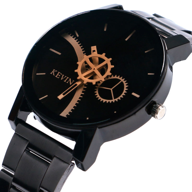 メンズ ブラック クラシック 歯車 デザイン 腕時計 時計 Clock クロック ウォッチ オシャレ Clock Flog