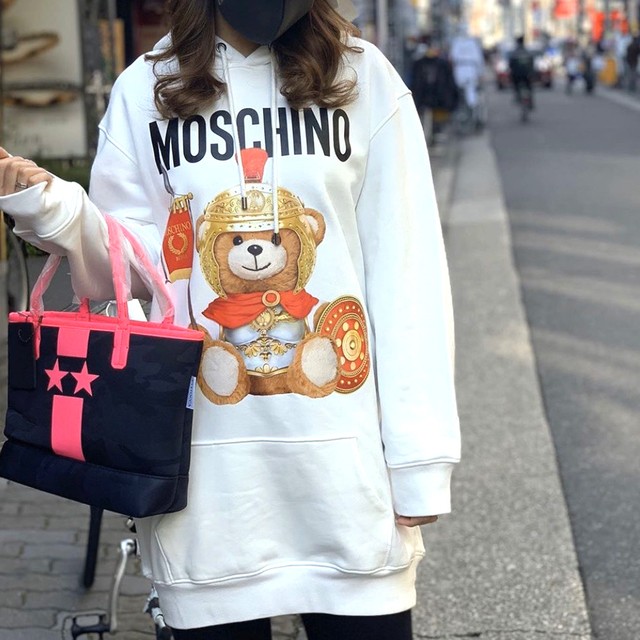 Moschino モスキーノ Roman Teddy Bear Hoodie V ホワイト パーカー レディース Brillante ブリランテ