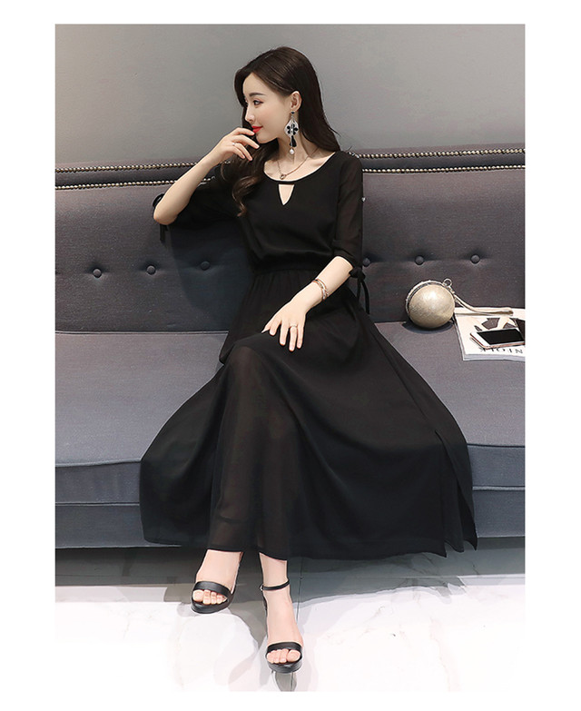 ドレス シフォン ハイウエスト ａライン ロング スカート ワンピース 可愛い スリム キレイ お洒落 パーティ 結婚式 二次会 ホームパーティ ｇｄｒ