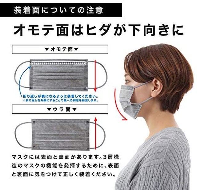 Jpcs Amazon限定ブランド Hoc アッシュ グレー マスク 50枚 使い捨て 個包装 3層構造 不織布マスク グレーマスク グレー Az Japan Classic Store