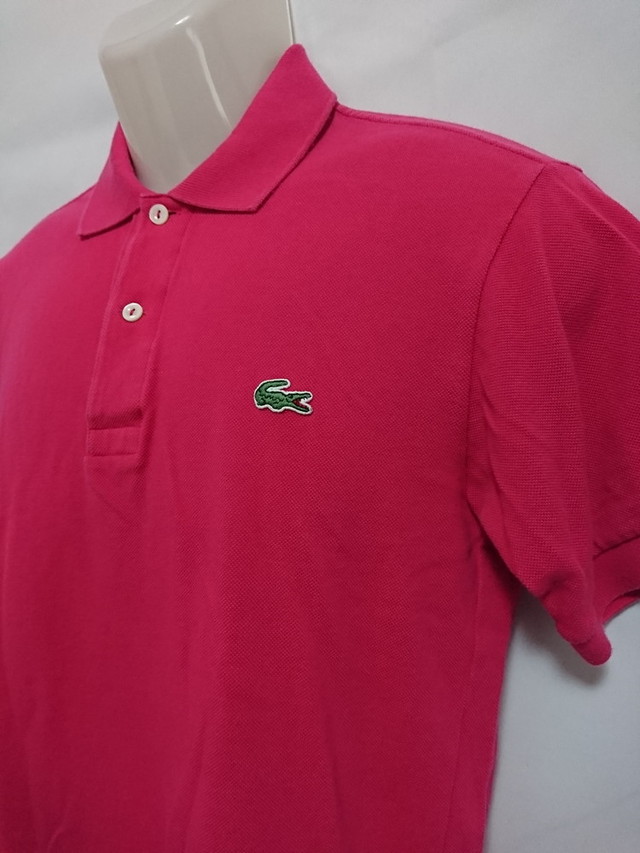 古着 2 メンズs Lacoste ラコステ ポロシャツ 半袖 ワンポイント ピンク系 F5191 スポーツウェア シューズの古着屋 リサイクルスポーツ
