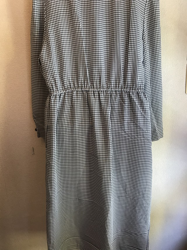 レトロ古着 レトロワンピース ギンガムチェック モノトーン おしゃれ 東京スタイル セレクト古着 おひさま洋品店 Online