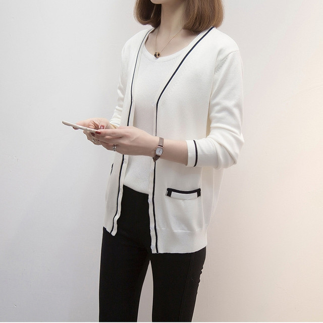 配色ラインカーディガン お洒落 ポケット付き Vネックカーディガン レディース ニットカーディガン Vネック カーディガン 羽織り 春 バイカラー 長袖 セミロング 大人 Officewalaa オフィスワラア レディースファッション スタイル