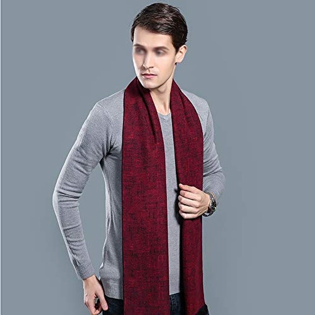 Jpcs 男性用 スカーフ 防寒 ショール 秋冬 暖かい冬のスカーフは赤いファブリックソフトで快適な男性を編みました 冷房対策 誕生日 色 Multi Colored Size 180x30cm Az Japan Classic Store