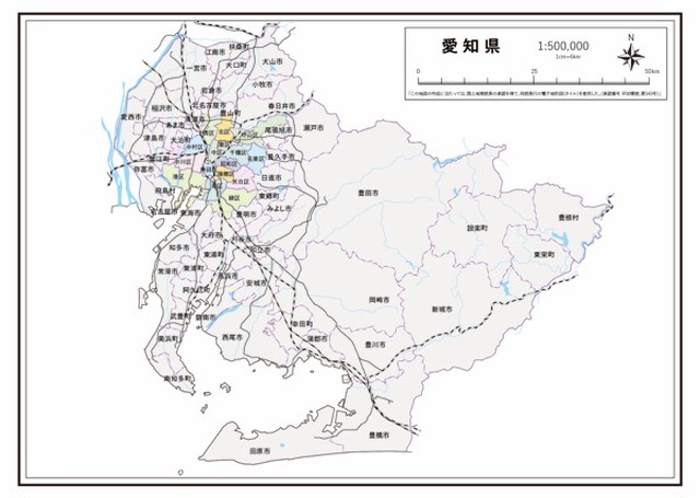 P6愛知県 新幹線 Jr 私鉄 K Aichi P6 楽地図 日本全国の白地図ショップ