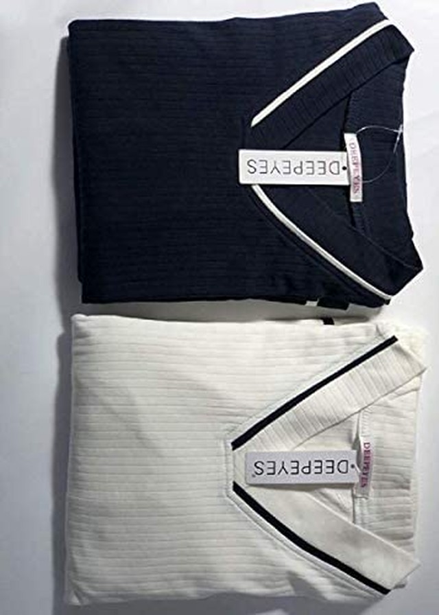 Jpcs ディープアイズ レディース パジャマ ルームウェア 綿100 Vネック 長袖 上下セット 部屋着 春 秋 冬 Az Japan Classic Store