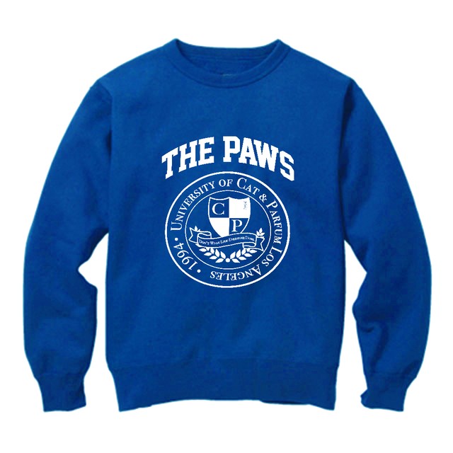 【Cat & Parfum】THE PAWS University Emblem Crew-Neck Sweat
