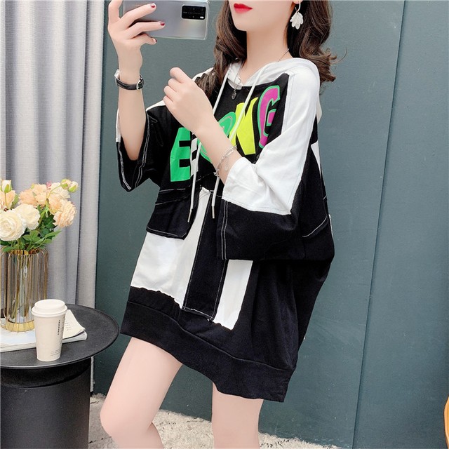 配色プリントフード付き半袖パーカー Ins 1587 Ins Fashion ファッション専門店 可愛い 安心 素敵な商品を多数ご用意 配色プリントフード付き半袖パーカー Ins 1587 Ins Fashion ファッション専門店 可愛い 安心 素敵な商品を多数ご用意