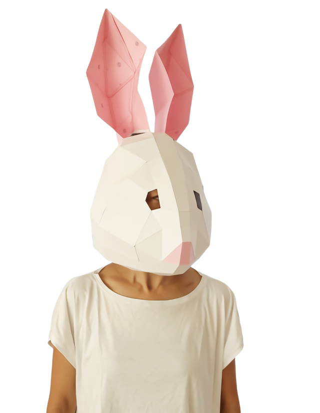 うさぎ ウサギ マスク かぶりもの 大人用 手作り人気動物シリーズ