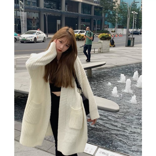 over knit cardigan