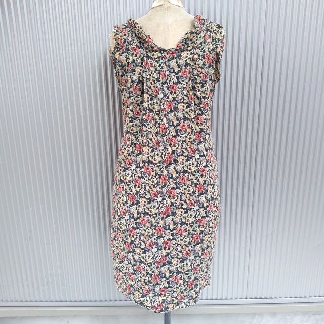 美品 アンバリambali 花柄 Uネック コットン 綿 ワンピース ジャンパースカート K 古着屋rainbowfield Since 06