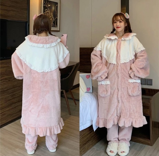 010 レディースファッション セットアップパジャマ ルームウェア 部屋着 スイート系 モコモコ 秋冬コーデ 新作 More Lluze モア ルーゼ