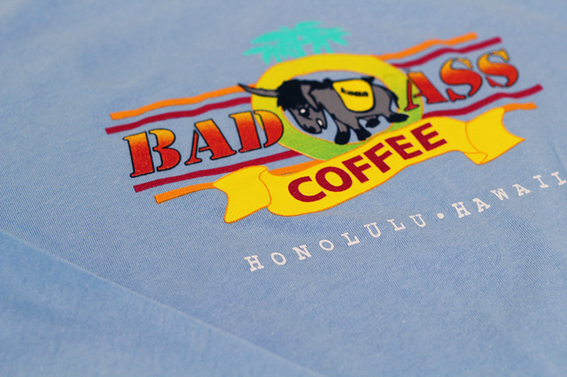 バッドアスオリジナルtシャツ ターコイズブルー ハワイアンtシャツ Badasscoffeestore バッドアスコーヒー