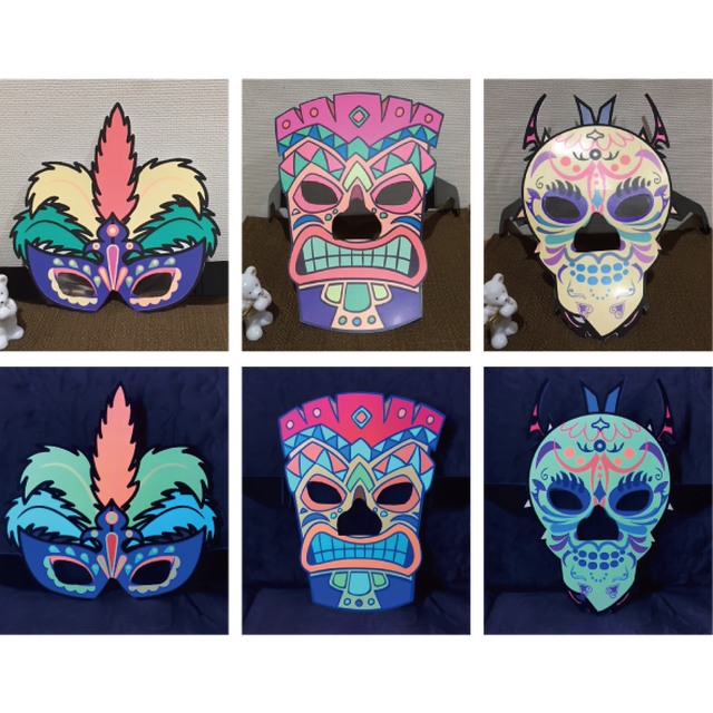 ブラックライトで光る3dハロウィンマスクメガネ 蛍光グッズ 教材 専門店 Mikasa Uv Shop