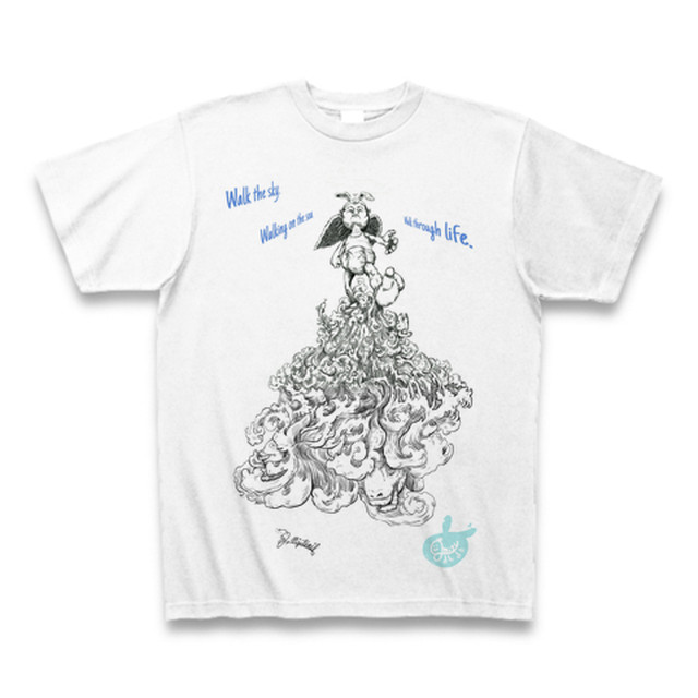 Jun Mizu オリジナル Tシャツ イラスト ペン画 キャラクター 波 山 天使 エンジェル Jun Mizu