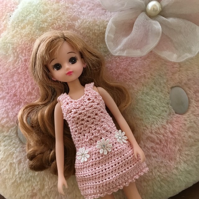 花柄リカちゃんワンピース Mandn お酒とワンコのオリジナルグッズ