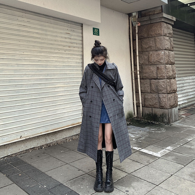 〈カフェシリーズ〉ごまプリンのチェック柄コート【sesame pudding check coat】