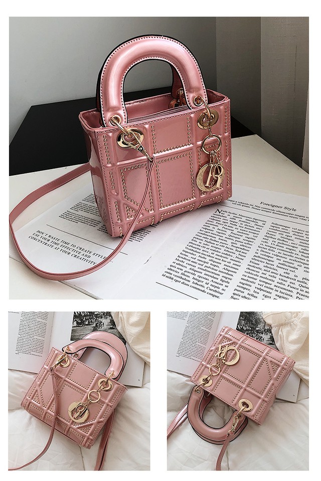 ショルダーバッグ 2way ハンドバッグ スタッズ 可愛い ピンク ホワイト ブラック 大人可愛い レトロ おしゃれ かわいい 韓国 韓国ファッション オルチャン オルチャンファッション P777 Korean Select 韓国ファッション オルチャンファッション