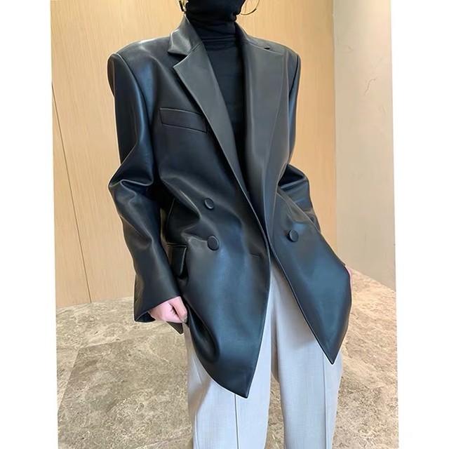 leather tailored jacket