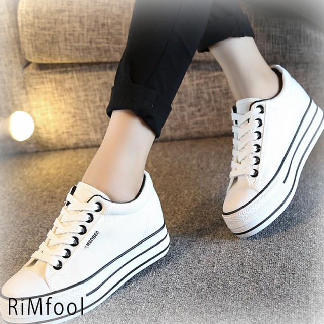 スニーカーシューズ キャンバス レディース 6cm厚底 インヒール 歩きやすい 履きやすい レディース靴 春夏新作 Rimfool