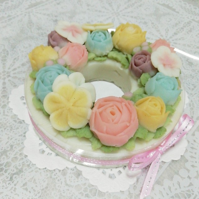 12cmパステルローズ 犬用ケーキ 誕生日 わんこケーキ 猫ケーキ 犬ケーキ フラワーケーキ Nanairo わんこのフラワーケーキ