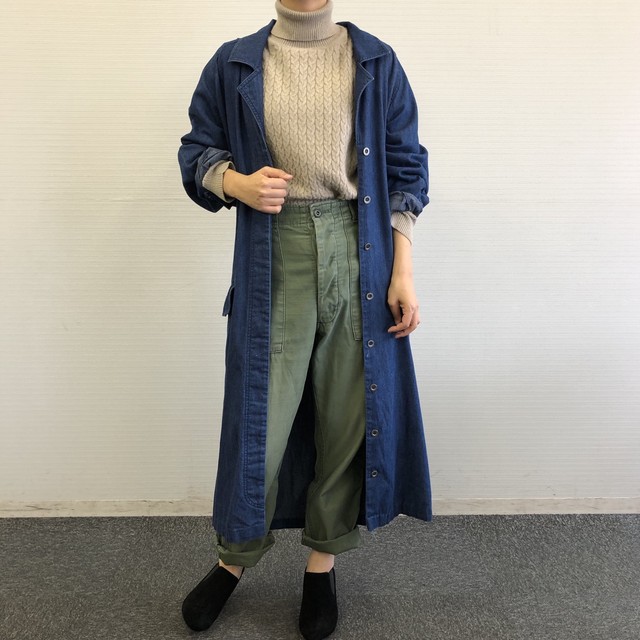 デニム ロングコート エポーレット Monique Vintagestore 古着の通販