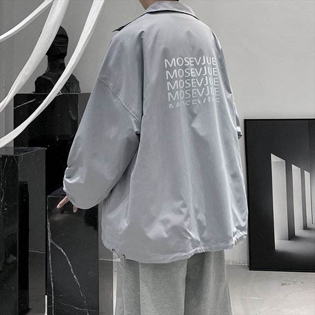 ゼブラ柄 リバーシブルジャケット オーバーサイズジャケット ジップアップ ドロップショルダー ビッグシルエット アウトドア ライトアウター バックロゴ メンズ 春 秋 冬 ゆったり 10代 代 30代 取寄 発送目安14 21日営業日 Laff Store For Men ショップ情報