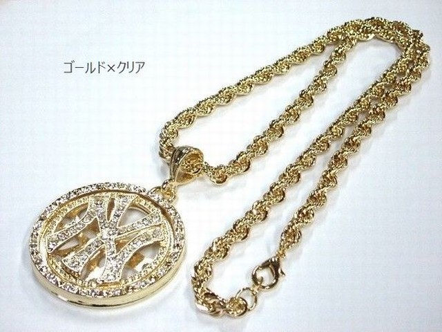 ネックレス ペンダント メンズアクセサリー アクセサリー ファッション メンズネックレス Hiphop B系 ストーン入り ラウンド Ny 文字回転 3011 Tre Fiore