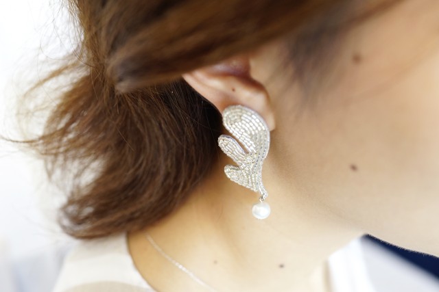 【刺繍ピアス】P/E-wave/S