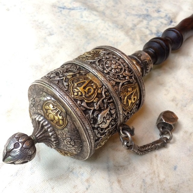 チベット 銀製鍍金マニ車 旅する骨董屋 喜八 Kihachi Antique