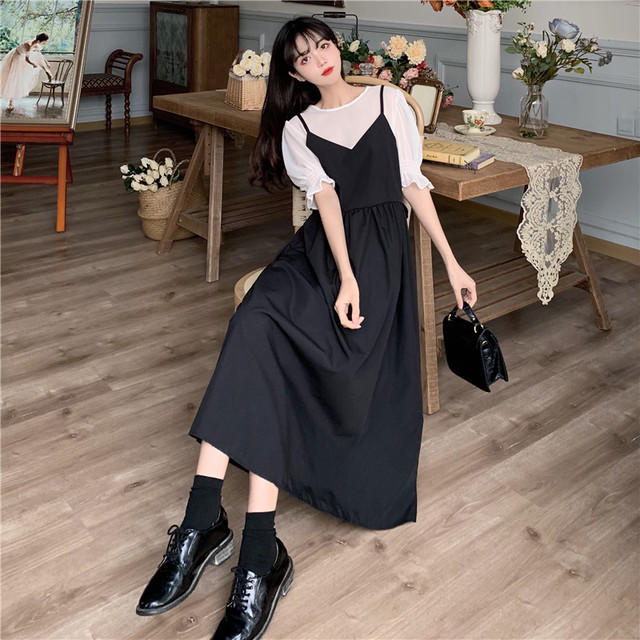 ゴスロリ ツーピース ブラウス ジャンパースカート ハイウエスト バックリボン スイート 大人可愛め カジュアル 原宿 量産型 オルチャン 10代 代 モード系ファッション専門店 With U