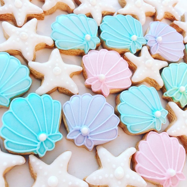 Mini Shell Starfish ミニサイズヒトデと貝のアイシングクッキー Samuel Cookies サミュエルクッキーズ