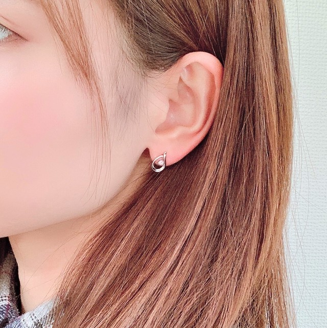 シルバーピアス 雫ピアス オシャレ 可愛いピアス Drop Simple Pierced Earrings Silver Maui