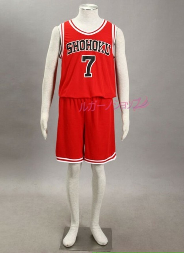K3098 超経典 Slam Dunk スラムダンク 湘北高校 宮城 リョータ 背番号7 ユニフォーム レッド コスプレ衣装 Cosplay コスチューム ハロウィン イベント ルガーノショップ
