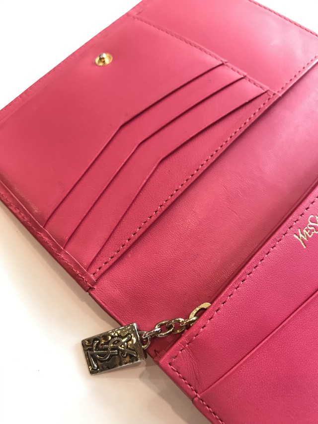 新作割 Yves Saint Laurent Ysl イヴ サンローラン 総ロゴ 二つ折財布 J Marmie Vintage Select