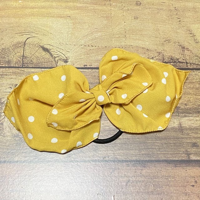 送料無料 郵送 ヘアアクセ リボン レトロ ヘアゴム 水玉 Chickscafe アクセサリー レトロ 雑貨