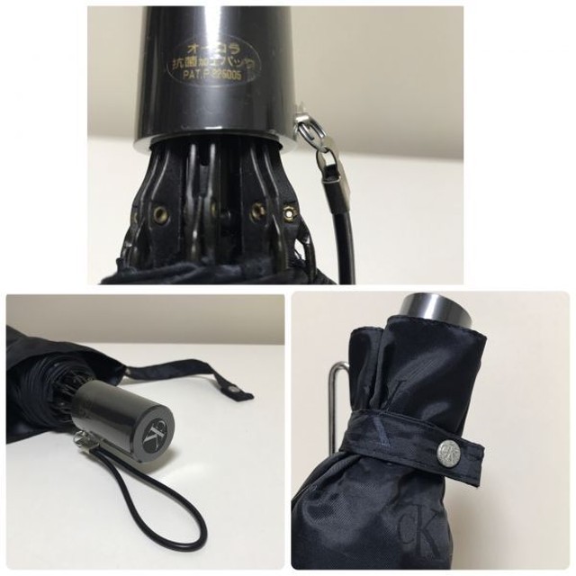 Ck カルバンクライン メンズ 折りたたみ傘 良品 黒 Aspiration01