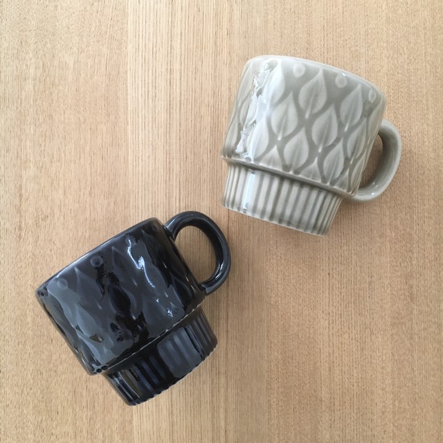 リーフ柄マグカップ 暮らしの器 かまごと