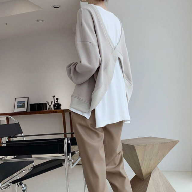 〈カフェシリーズ〉バッククロスプルオーバー【back cross sweater】