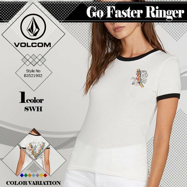 B3521902 ボルコム Go Faster Ringer Tシャツ 丸首 半袖 人気ブランド