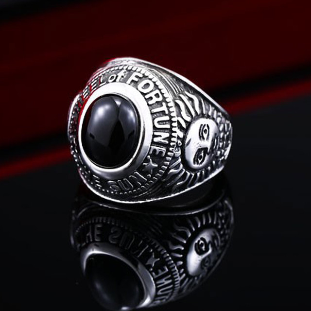 太陽神 ブラック ストーン アンティーク リング 指輪 ヴィンテージ