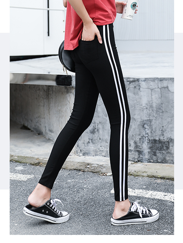 トレンドファッション サイドライン レギンス パンツ ボトムス レギンス パンツ レギパン レディース ストレッチ スポーツ ウエア カジュアル サイドライン スキニー スパッツ 伸縮性 裏起毛 裏ボア 春 夏 秋 冬 10代 代 30代 韓国ファッション 送料無料 韓国